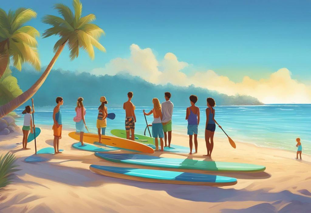 paddle board rental business by the beach